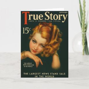 Vintage Grußkarte des True Story Magazine aus den  Karte