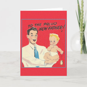 Vintage-Grußkarte für den neuen Vater Karte