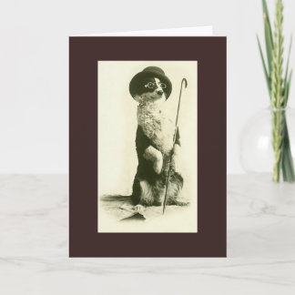 Vintage-Grußkarte mit Border Collie Karte