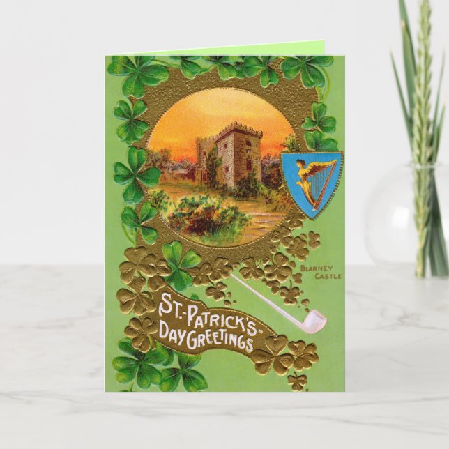 Vintage Grußkarte St. Patricks Karte (Vorderseite)