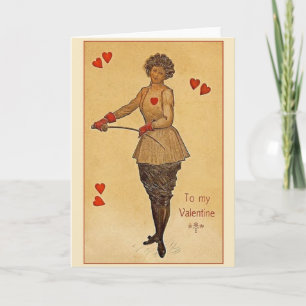 Vintage-Grüßkarte zum Valentinstag für Fechter Feiertagskarte