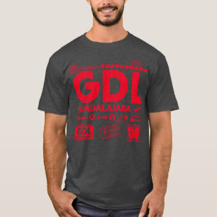 Vintage Guadalajara GDL Flughafen-Code Reise Tag T-Shirt