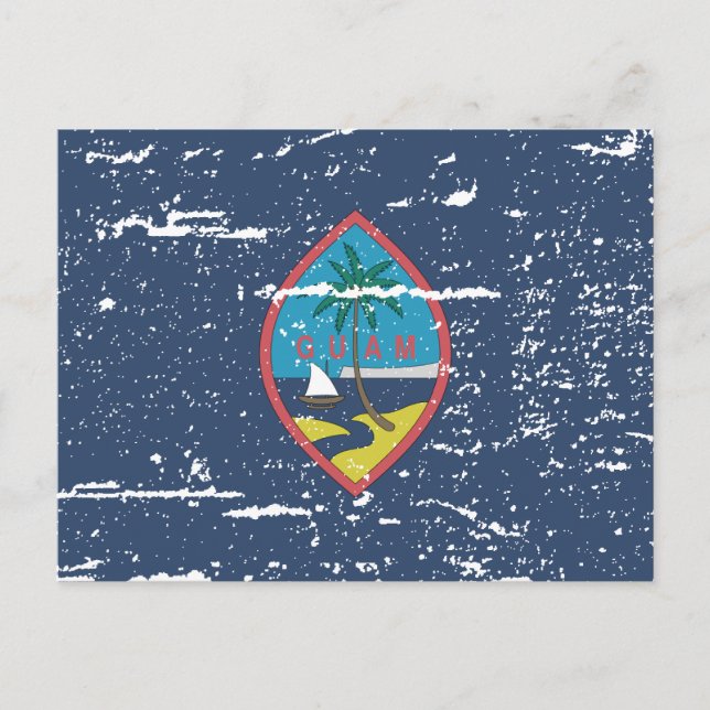 Vintage GUAM-Flag Postkarte (Vorderseite)