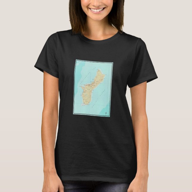 Vintage Guam Map  1970  T-Shirt (Vorderseite)