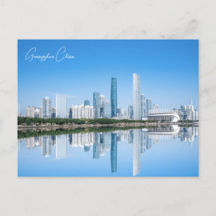 Vintage Guangzhou China Chinesisch Travel Aquarell Postkarte