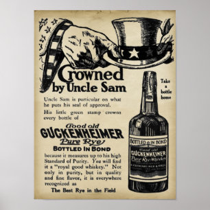 Vintage Guckenheimer Rye Whiskey Druck Poster