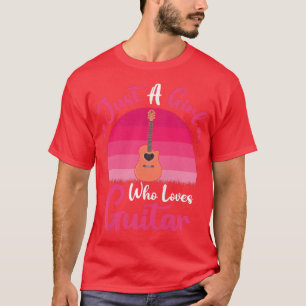 Vintage Guitar Music Lover Just A Girl Who Loves G T-Shirt