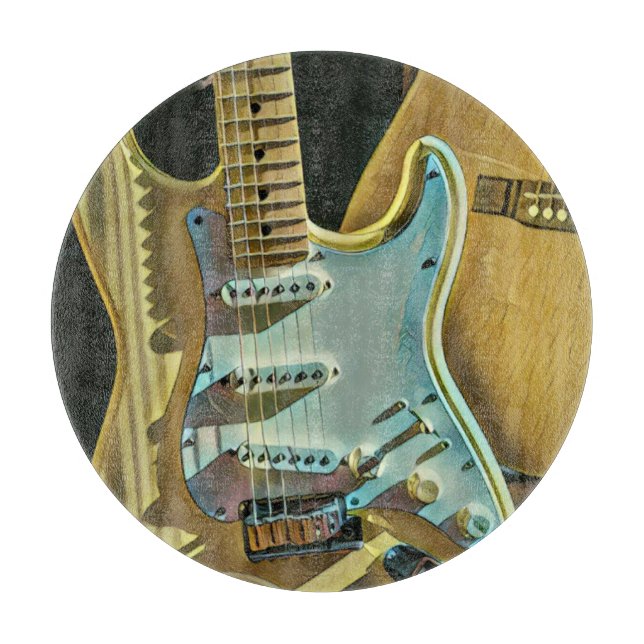 Vintage guitarist birthday gift schneidebrett (Vorderseite)
