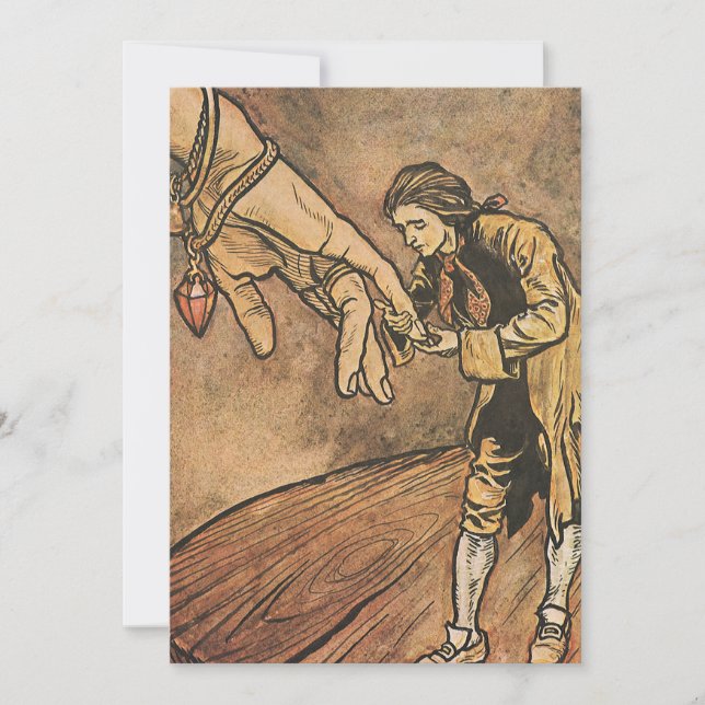 Vintage Gullivers Reisen von Rackham Einladung (Vorderseite)