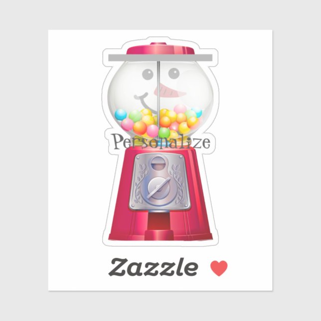 Vintage Gumball-Schneemaschine Aufkleber (Blatt)