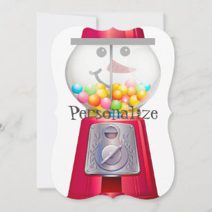 Vintage Gumball-Schneemaschine Einladung