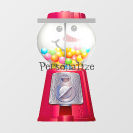 Vintage Gumball-Schneemaschine Fensteraufkleber