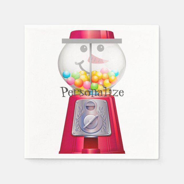 Vintage Gumball-Schneemaschine Serviette (Vorderseite)