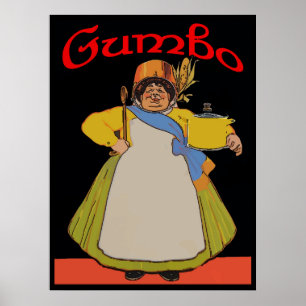 Vintage Gumbo Cook Poster