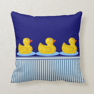 Vintage-Gummienten nautische Streifen Kissen