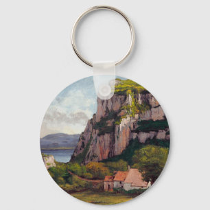 Vintage Gustave Courbet Der Felsen von Hautepierre Schlüsselanhänger