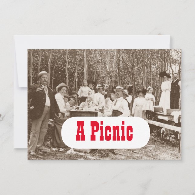 Vintage gute altmodische Picnic-Party Einladung (Vorderseite)