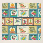 Vintage Gütesiegel in Dosen Schal<br><div class="desc">Vintage Etiketten für konservierte Früchte,  nahtlose Muster</div>