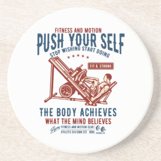 Vintage Gym-Fitness Motivation Postkarte Getränkeuntersetzer