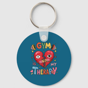 Vintage Gym ist meine Therapie Gym Workout Fitness Schlüsselanhänger