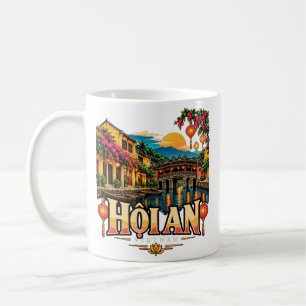Vintage Hội An Vietnam Reise Kunst Landmarke Kaffeetasse