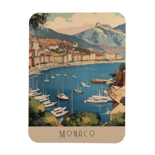 Vintage-Hafen von Monaco Reise Szene Benutzerdefin Magnet