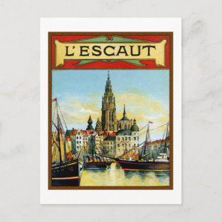Vintage Hafenwerbung in Antwerpen Postkarte