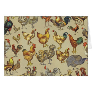 Vintage Hahn Hühner Muster: Farmhouse Kunst