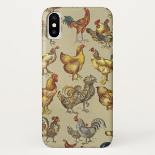 Vintage Hahn Hühner Muster: Farmhouse-Kunst Case-Mate iPhone Hülle