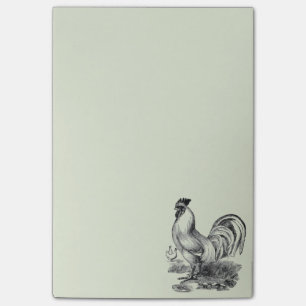 Vintage Hahn-Illustration Post-it Klebezettel