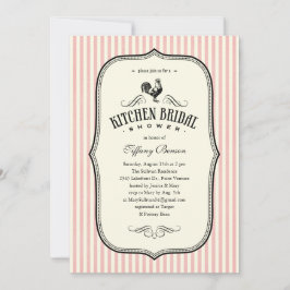 Vintage Hahn-Küchen-Duschen-Einladungen Einladung