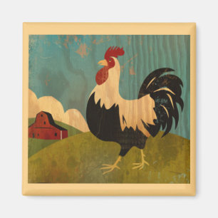 Vintage-Hahn-Magnet für die Farm Magnet