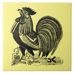 Vintage Hahn von José Guadalupe Posada Fliese