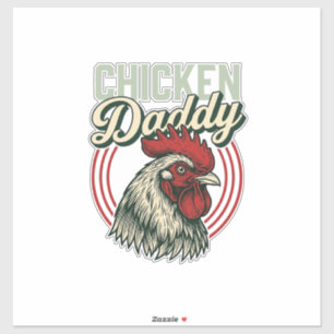 Vintage-Hähnchen-Daddy-Hahn-Shirt-Design_1 Aufkleber
