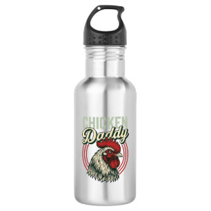 Vintage-Hähnchen-Daddy-Hahn-Shirt-Design_1 Edelstahlflasche