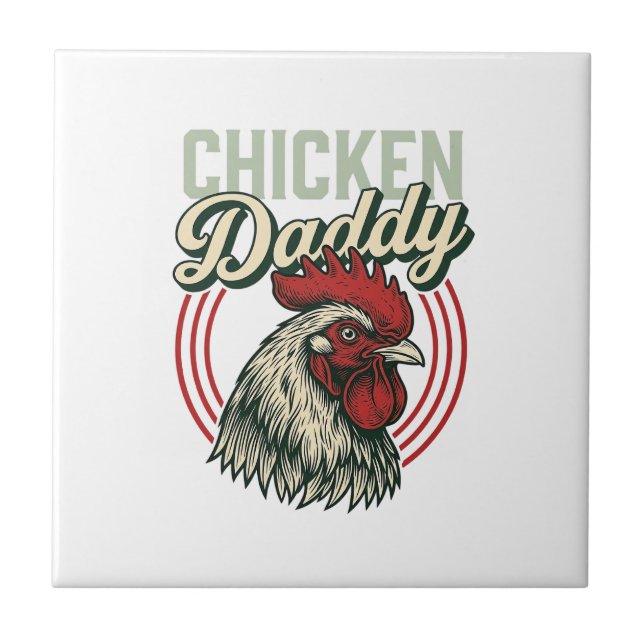 Vintage-Hähnchen-Daddy-Hahn-Shirt-Design_1 Fliese (Vorderseite)