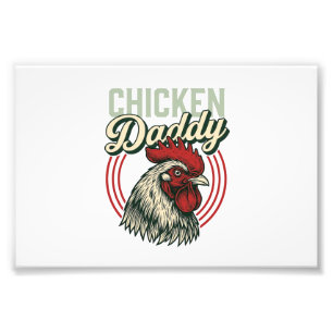 Vintage-Hähnchen-Daddy-Hahn-Shirt-Design_1 Fotodruck
