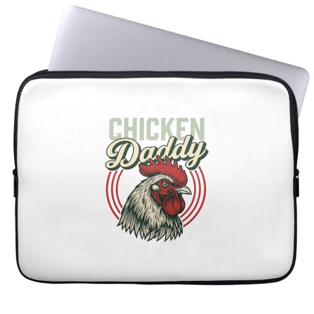 Vintage-Hähnchen-Daddy-Hahn-Shirt-Design_1 Laptopschutzhülle (Vorderseite)