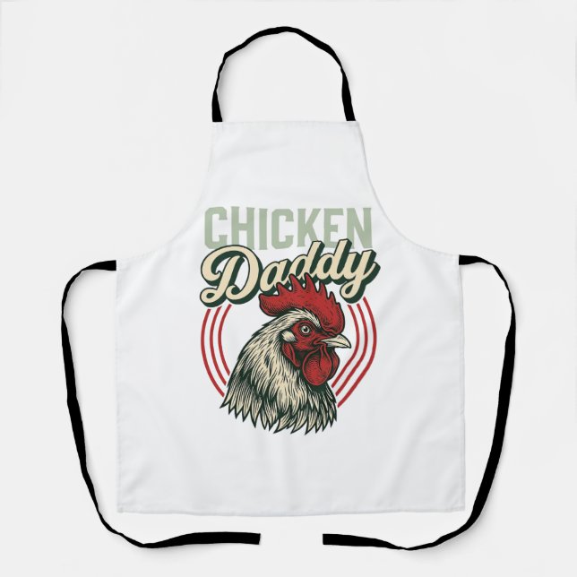 Vintage-Hähnchen-Daddy-Hahn-Shirt-Design_1 Schürze (Vorderseite)