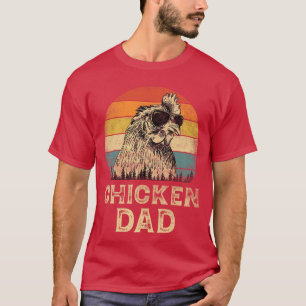 Vintage-Hähnchen-Vater-Hühnerliebhaber-Papa-Väter- T-Shirt