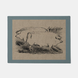 Vintage Hähnchenlandwirtschaft und Heimtiere Fußmatte