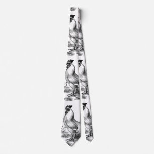 Vintage Hahnillustration Krawatte