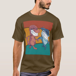 Vintage-Hai-Dinosaurier T-Shirt