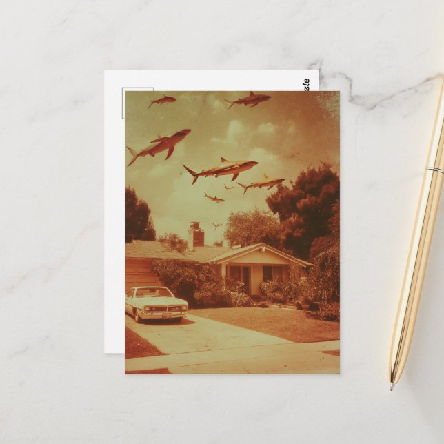 Vintage Haie in der Nachbarschaft Postkarte (Vorderseite/Rückseite Beispiel)