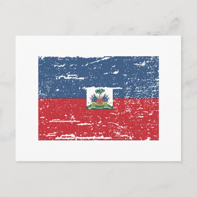 Vintage Haiti-Flagge Postkarte (Vorderseite)