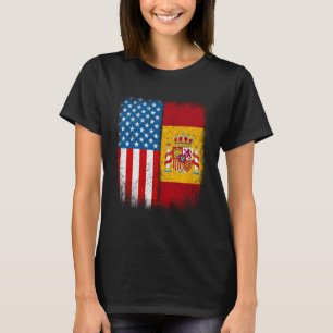Vintage-Halb-spanisch-amerikanische Flagge Spanien T-Shirt