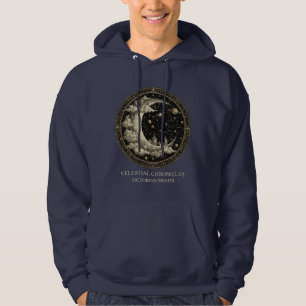 Vintage-Halbmond mit Wolken, Retro-Victorianisch Hoodie