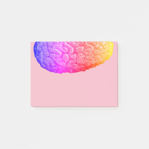 Vintage Hälfte des menschlichen Gehirns Rainbow G Post-it Klebezettel