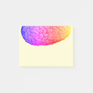 Vintage Hälfte des menschlichen Gehirns Rainbow Gr Post-it Klebezettel