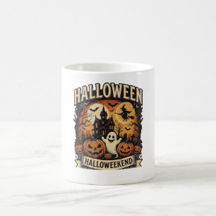 Vintage-Halloweekend-Grusel-Hexenhaus-Keramik Kaffeetasse